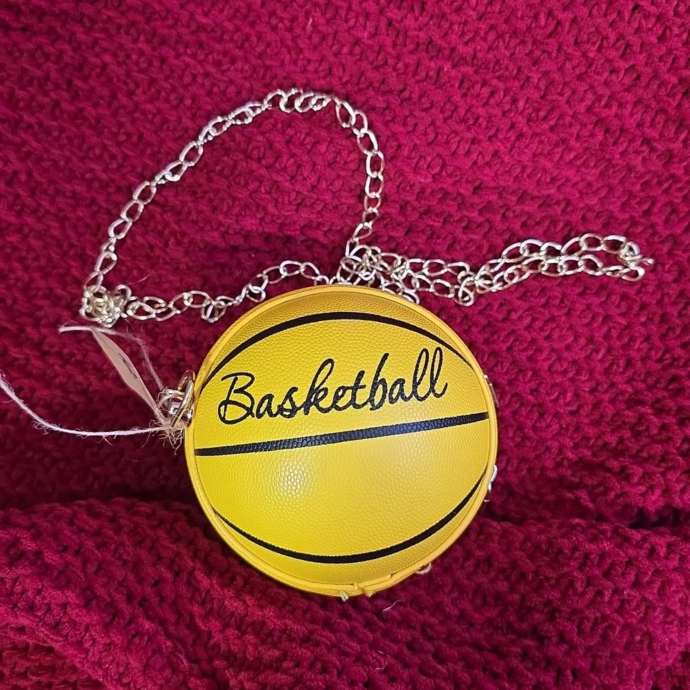 Yellow Basketball Kids Crossbody Bag 5x5 Inches